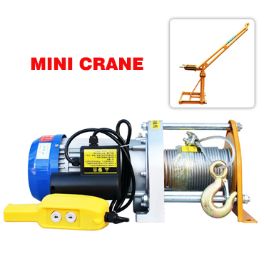 Electric winch with mini crane